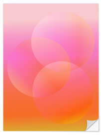 Wall sticker Groovy Gradient Shapes in Pink and Orange