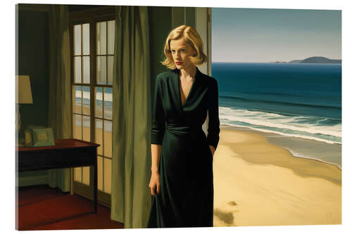 Quadro em acrílico At the beach house with E. Hopper