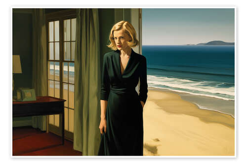 Poster Im Strandhaus mit E. Hopper