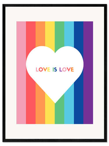 Plakat artystyczny premium w ramie Love is love