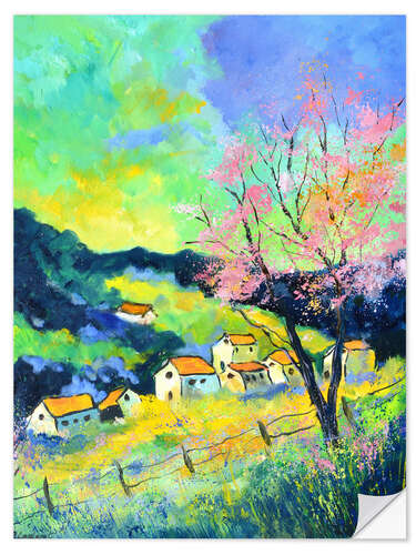 Selvklæbende plakat Pink spring