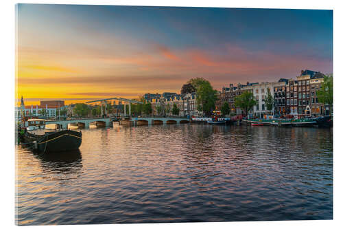 Acrylic print Amsterdam, the Netherlands after sunset