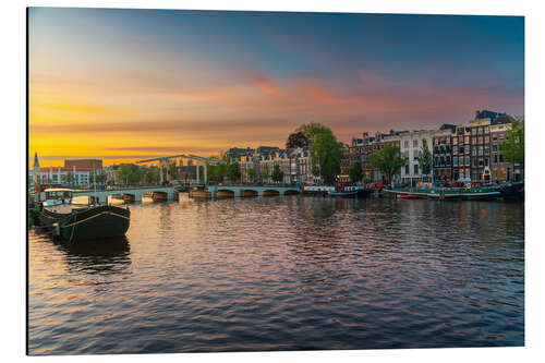 Cuadro de aluminio Amsterdam, the Netherlands after sunset