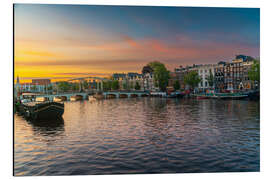 Cuadro de aluminio Amsterdam, the Netherlands after sunset - George Pachantouris