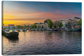 Canvas print Amsterdam, the Netherlands after sunset - George Pachantouris