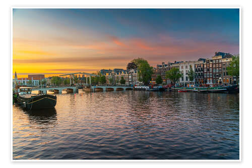 Poster Amsterdam, the Netherlands after sunset