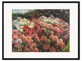 Gerahmter Kunstdruck Rhododendron in Dagminnes Garten, 1917 - Laurits Regner Tuxen