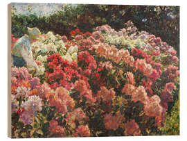 Cuadro de madera Rhododendron in Dagminne's garden, 1917 - Laurits Regner Tuxen