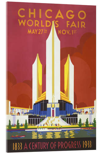 Tableau en verre acrylique Chicago World's Fair, 1933