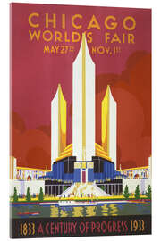 Tableau en verre acrylique Chicago World's Fair, 1933 - Vintage Advertising Collection