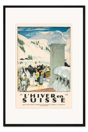 Gerahmter Kunstdruck Winter in der Schweiz (französisch)