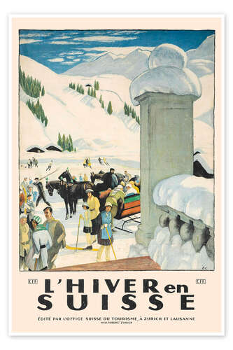 Plakat Winter in Switzerland (French)