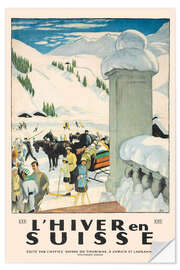 Wandsticker Winter in der Schweiz (französisch)