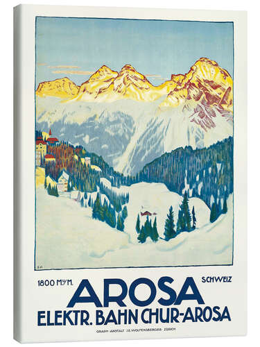 Tableau sur toile Arosa - Electric Railway Chur-Arosa, Switzerland (German)