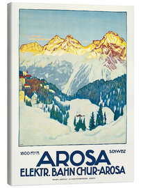 Canvas print Arosa - Electric Railway Chur-Arosa, Switzerland (German) - Vintage Ski Collection