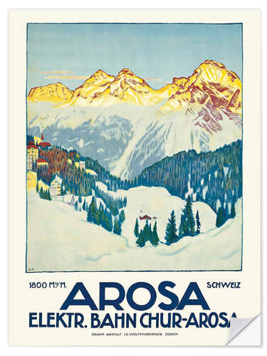 Sticker mural Arosa - Electric Railway Chur-Arosa, Switzerland (German)