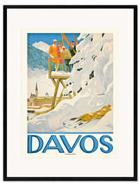 Gerahmter Kunstdruck Davos, 1918