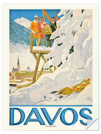 Wall sticker Davos, 1918 - Vintage Ski Collection