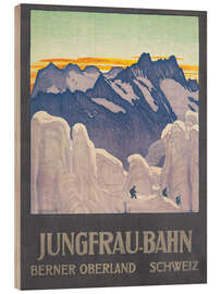 Wood print Jungfrau Railway, Bernese Oberland, Switzerland (German) - Vintage Ski Collection