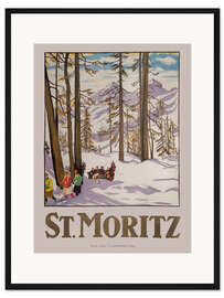 Gerahmter Kunstdruck St. Moritz, 1918