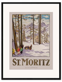 Impression artistique encadrée St. Moritz, 1918