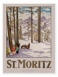 Juliste St. Moritz, 1918 - Vintage Ski Collection