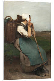 Tableau en aluminium French peasant girl, souvenir from Picardy