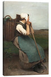 Leinwandbild Französisches Bauernmädchen, Souvenir aus der Picardie