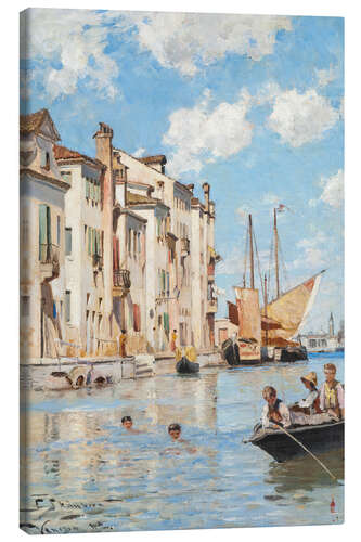 Stampa su tela Children Bathing - Carl Skanberg, 1882