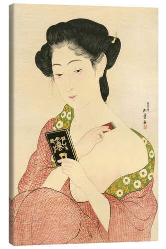 Canvas-taulu Woman applying makeup, 1918