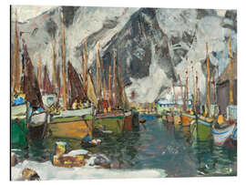 Magnettafel Bei den Fischerbooten in Svolvaer, Lofoten, 1934