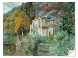 Selvklæbende plakat By Lake Como - Study from Italy, 1928