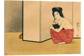 Gallery print Woman holding a black cat, 1915