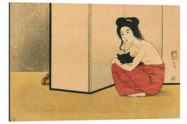 Magnettafel Frau hält eine schwarze Katze, 1915