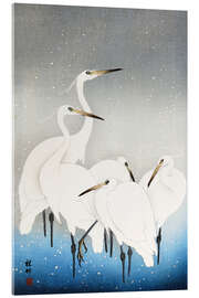 Tableau en verre acrylique Egrets in the snow - Ohara Koson