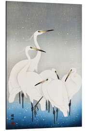 Alubild Reiher im Schnee