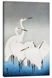 Obraz na płótnie Egrets in the snow - Ohara Koson