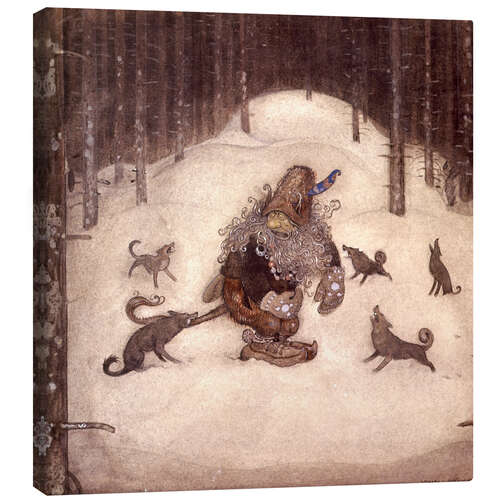 Canvas print Troll and wolves