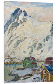 Hartschaumbild Am Fuße des Berges - Studie von den Lofoten, 1905