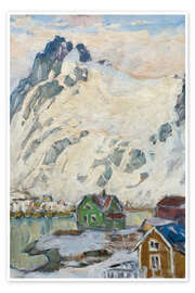 Wandbild Am Fuße des Berges - Studie von den Lofoten, 1905 - Anna Katarina Boberg