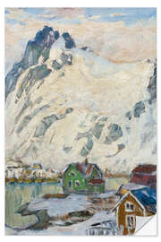 Wandsticker Am Fuße des Berges - Studie von den Lofoten, 1905