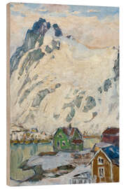 Obraz na drewnie At the Foot of the Mountain - Study from Lofoten, 1905 - Anna Katarina Boberg