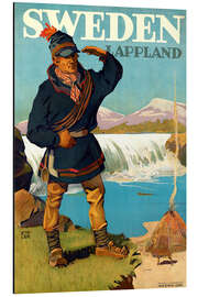 Tableau en aluminium Sweden, Lappland, 1930 - Vintage Travel Collection