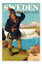 Juliste Sweden, Lappland, 1930 - Vintage Travel Collection