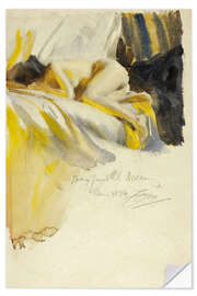 Selvklæbende plakat Nude Lying On Bed, 1894 - Anders Leonard Zorn