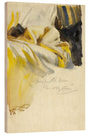 Print på træ Nude Lying On Bed, 1894 - Anders Leonard Zorn