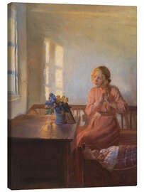 Quadro em tela A Young Girl Plaiting her Hair, 1901 - Anna Ancher