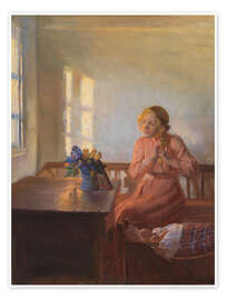 Wall print A Young Girl Plaiting her Hair, 1901 - Anna Ancher