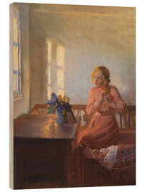 Tableau en bois A Young Girl Plaiting her Hair, 1901 - Anna Ancher
