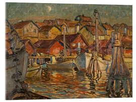 Akrylglastavla A Fishing Harbour - Study from North Norway